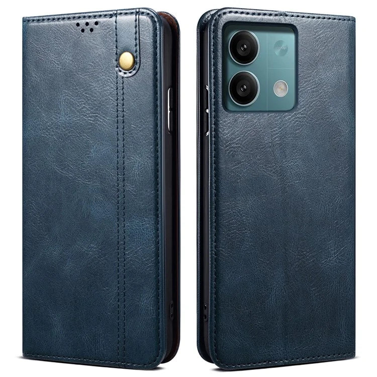 For Xiaomi Redmi Note 13 Pro 5G / Poco X6 5G Case PU Leather Anti-drop Stand Phone Protector