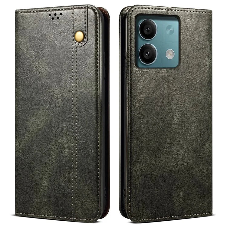 For Xiaomi Redmi Note 13 Pro 5G / Poco X6 5G Case PU Leather Anti-drop Stand Phone Protector