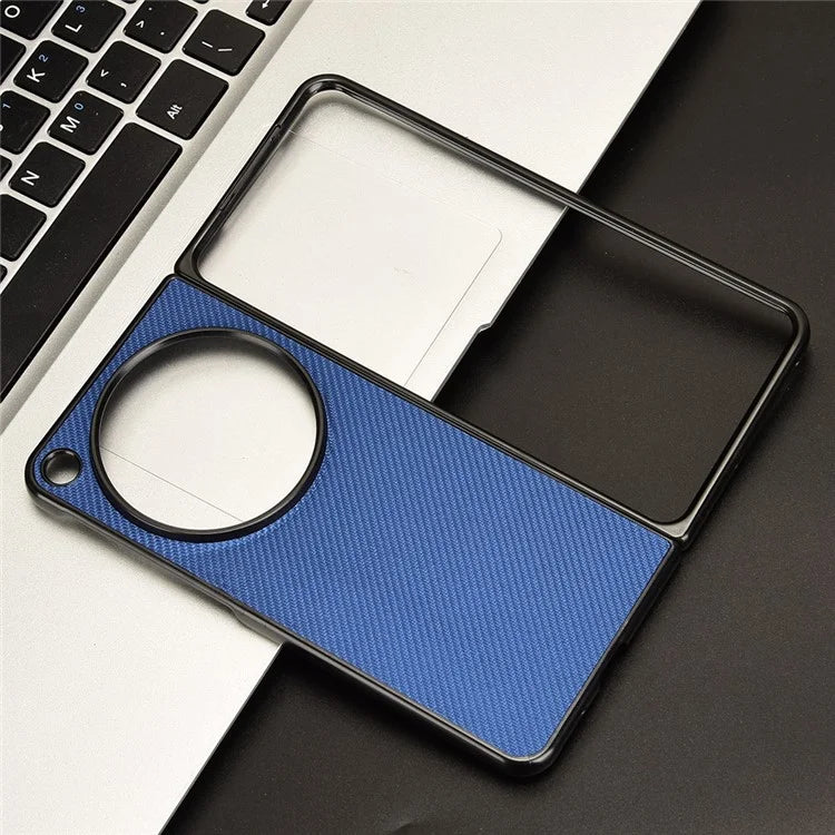 For Oppo Find N3 5G Case Carbon Fiber Texture Leather Coated PC Folding Phone Cover