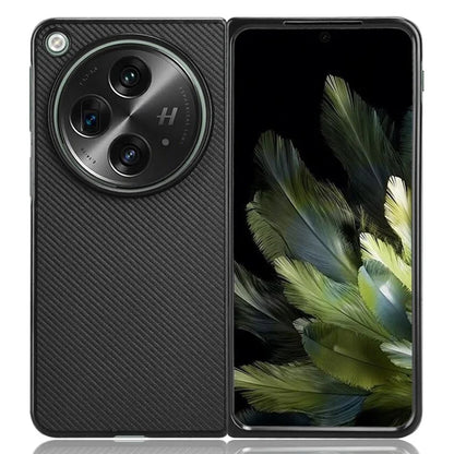 For Oppo Find N3 5G Case Carbon Fiber Texture Leather Coated PC Folding Phone Cover