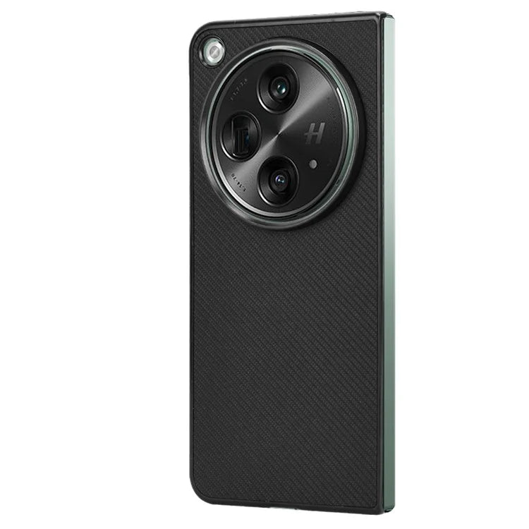 For Oppo Find N3 5G Case Carbon Fiber Texture Leather Coated PC Folding Phone Cover