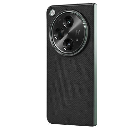 For Oppo Find N3 5G Case Carbon Fiber Texture Leather Coated PC Folding Phone Cover