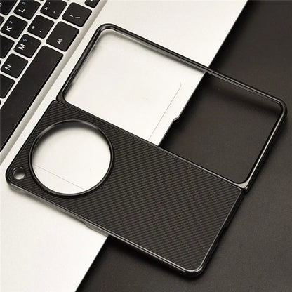 For Oppo Find N3 5G Case Carbon Fiber Texture Leather Coated PC Folding Phone Cover