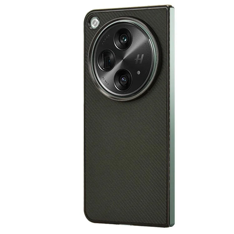 For Oppo Find N3 5G Case Carbon Fiber Texture Leather Coated PC Folding Phone Cover