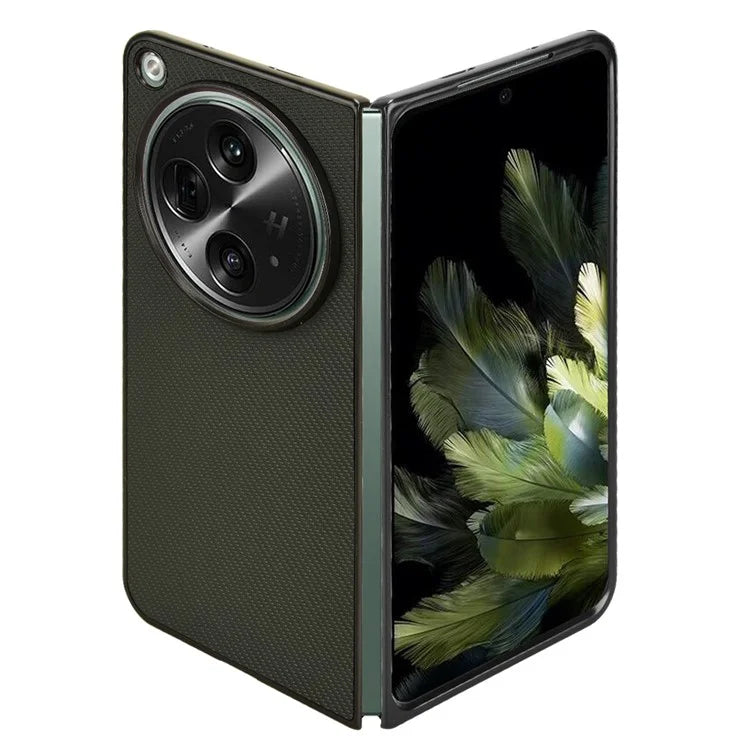 For Oppo Find N3 5G Case Carbon Fiber Texture Leather Coated PC Folding Phone Cover