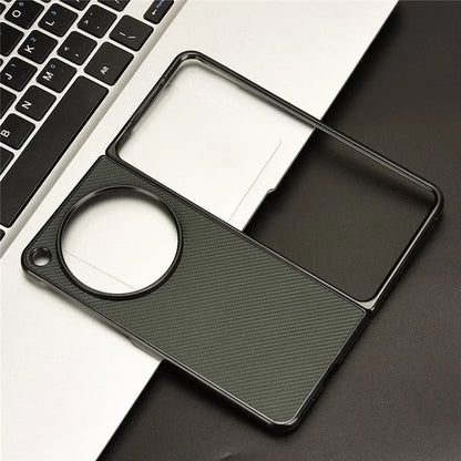 For Oppo Find N3 5G Case Carbon Fiber Texture Leather Coated PC Folding Phone Cover