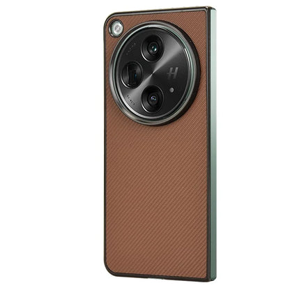 For Oppo Find N3 5G Case Carbon Fiber Texture Leather Coated PC Folding Phone Cover
