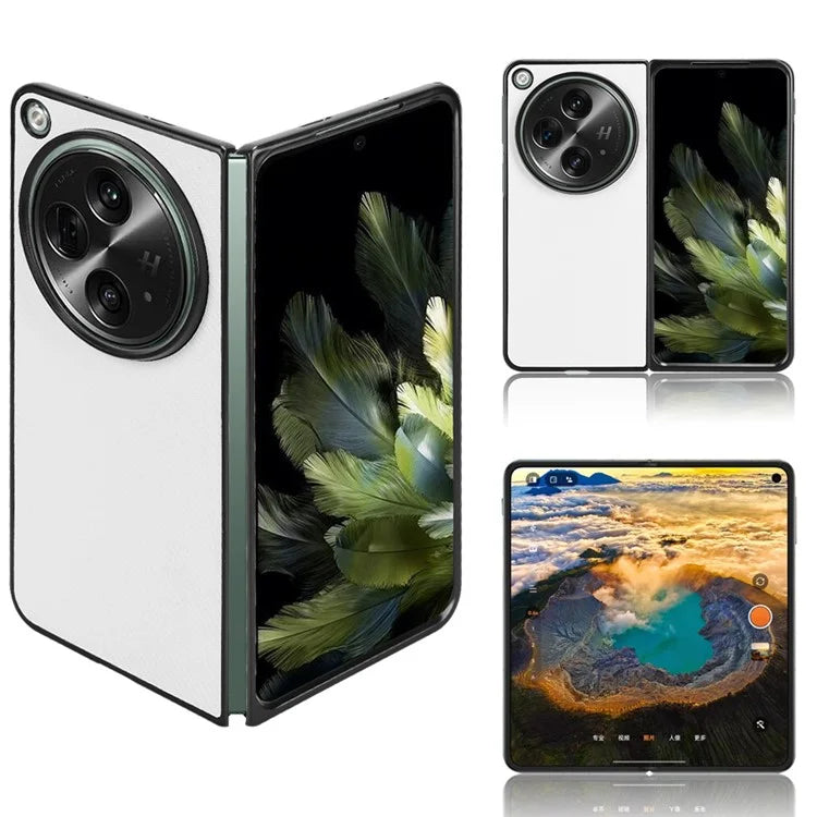 For Oppo Find N3 5G Case Carbon Fiber Texture Leather Coated PC Folding Phone Cover