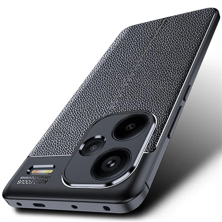 For Xiaomi Redmi Note 13 Pro+ Case Litchi Texture TPU Shockproof Shell Phone Cover