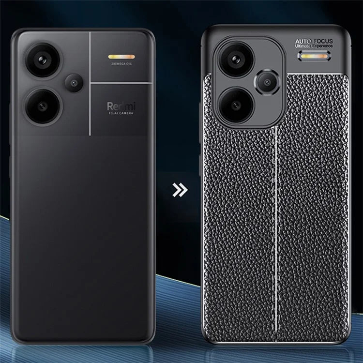 For Xiaomi Redmi Note 13 Pro+ Case Litchi Texture TPU Shockproof Shell Phone Cover