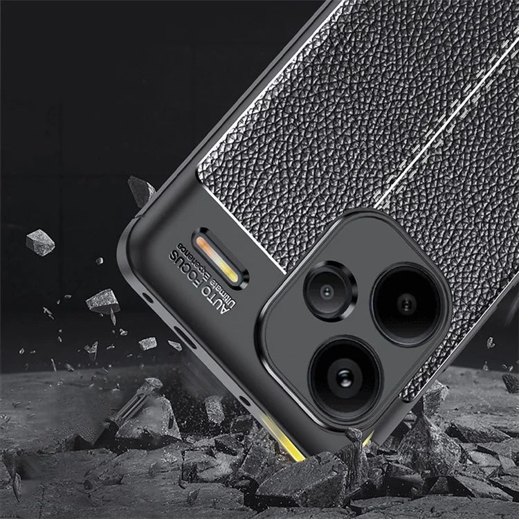 For Xiaomi Redmi Note 13 Pro+ Case Litchi Texture TPU Shockproof Shell Phone Cover