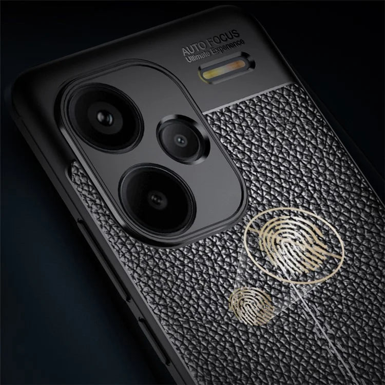 For Xiaomi Redmi Note 13 Pro+ Case Litchi Texture TPU Shockproof Shell Phone Cover