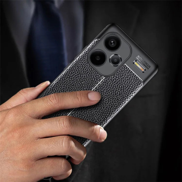 For Xiaomi Redmi Note 13 Pro+ Case Litchi Texture TPU Shockproof Shell Phone Cover