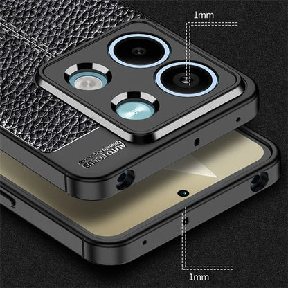 Litchi Texture Phone Cover For Xiaomi Redmi Note 13 5G Case TPU Shockproof Shell