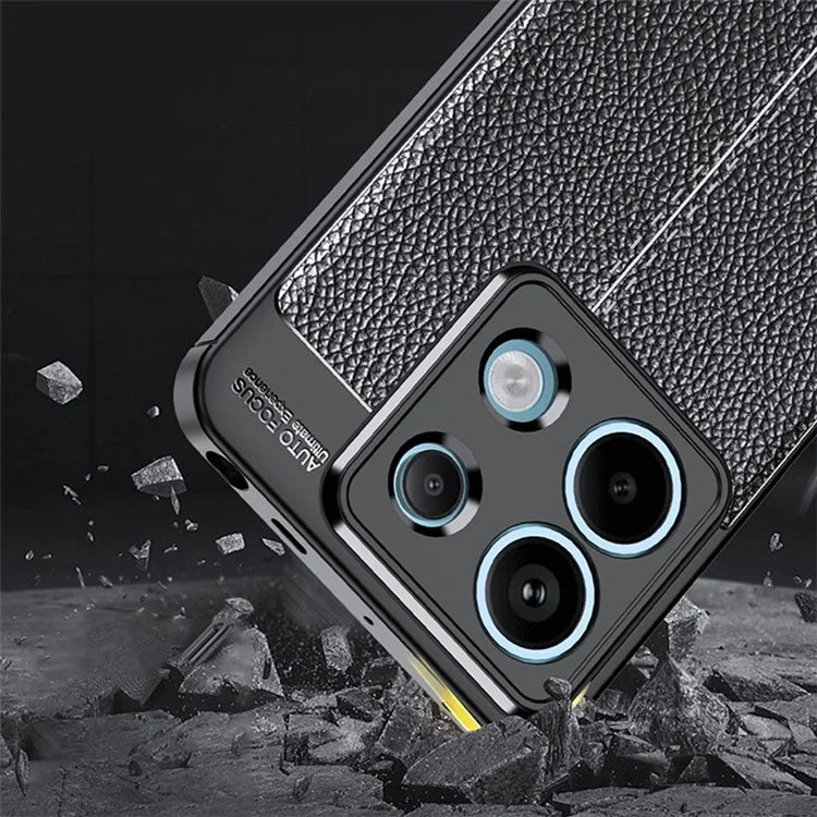For Xiaomi Redmi Note 13 Pro 5G / Poco X6 5G Case Shockproof Shell Litchi Texture TPU Phone Cover