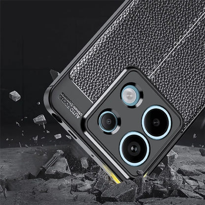 For Xiaomi Redmi Note 13 Pro 5G / Poco X6 5G Case Shockproof Shell Litchi Texture TPU Phone Cover