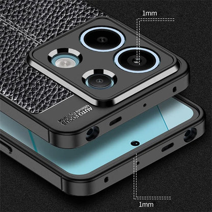 For Xiaomi Redmi Note 13 Pro 5G / Poco X6 5G Case Shockproof Shell Litchi Texture TPU Phone Cover