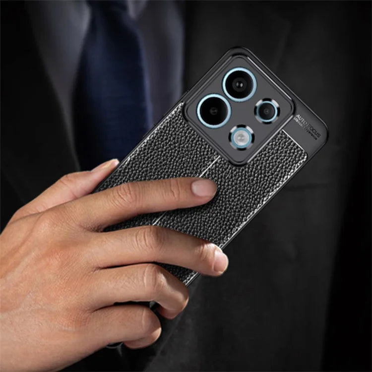 For Xiaomi Redmi Note 13 Pro 5G / Poco X6 5G Case Shockproof Shell Litchi Texture TPU Phone Cover