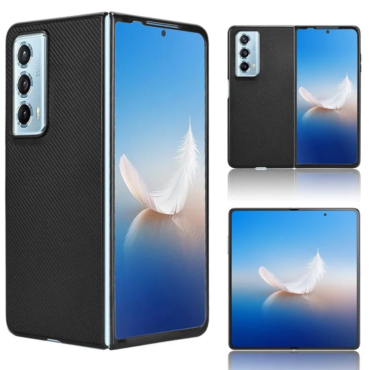 For Honor Magic Vs2 5G Case Carbon Fiber Texture Leather+PC Back Cover