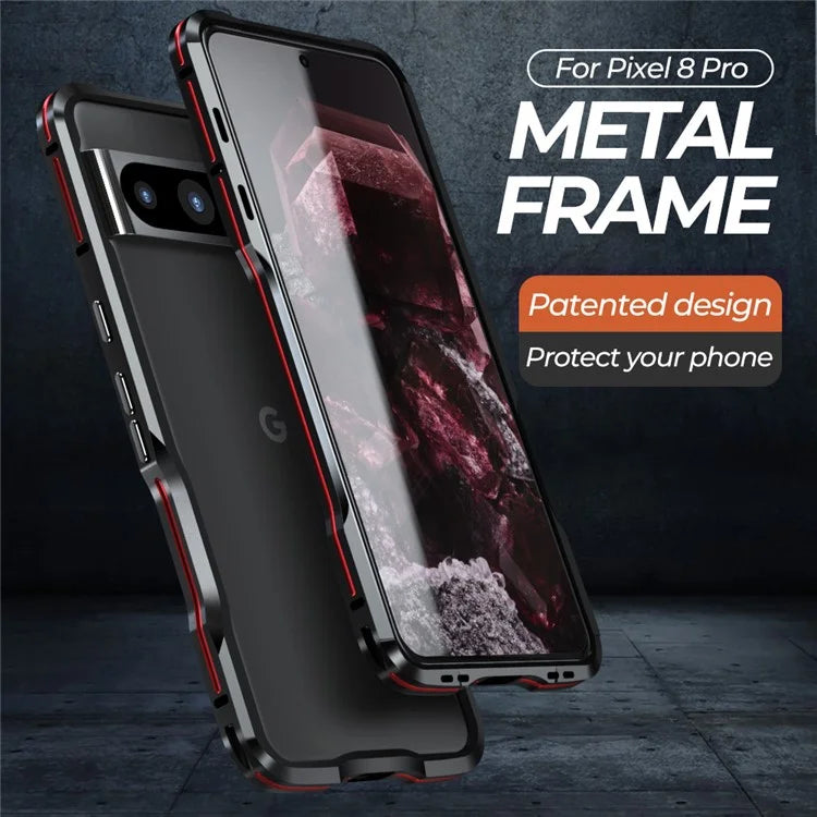 LUPHIE For Google Pixel 8 Pro Case Metal Bumper Protective Phone Frame Cover