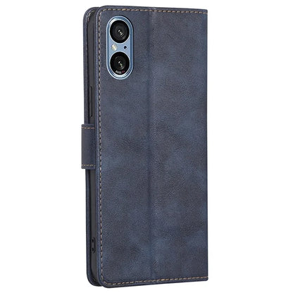 For Sony Xperia 5 V Case RFID Blocking Cowhide Texture Phone Stand Cover