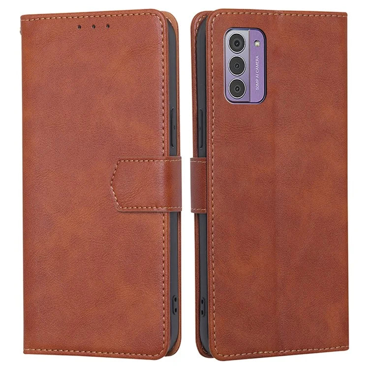 For Nokia G42 Case Cowhide Texture RFID Blocking Wallet Leather Cover