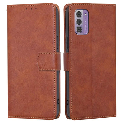 For Nokia G42 Case Cowhide Texture RFID Blocking Wallet Leather Cover