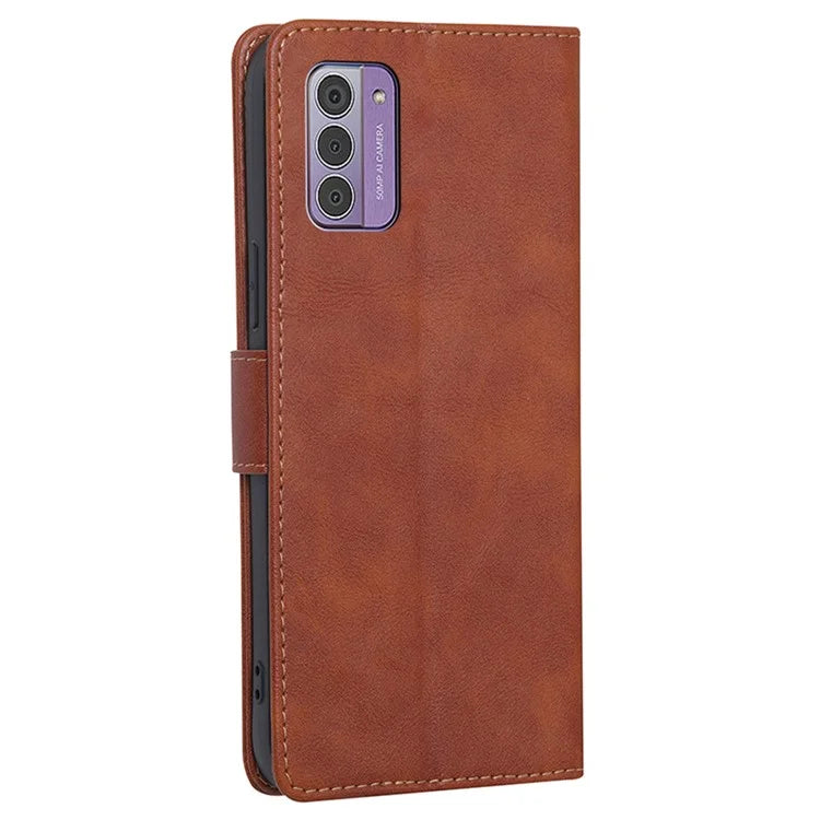 For Nokia G42 Case Cowhide Texture RFID Blocking Wallet Leather Cover