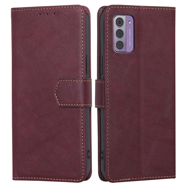 For Nokia G42 Case Cowhide Texture RFID Blocking Wallet Leather Cover