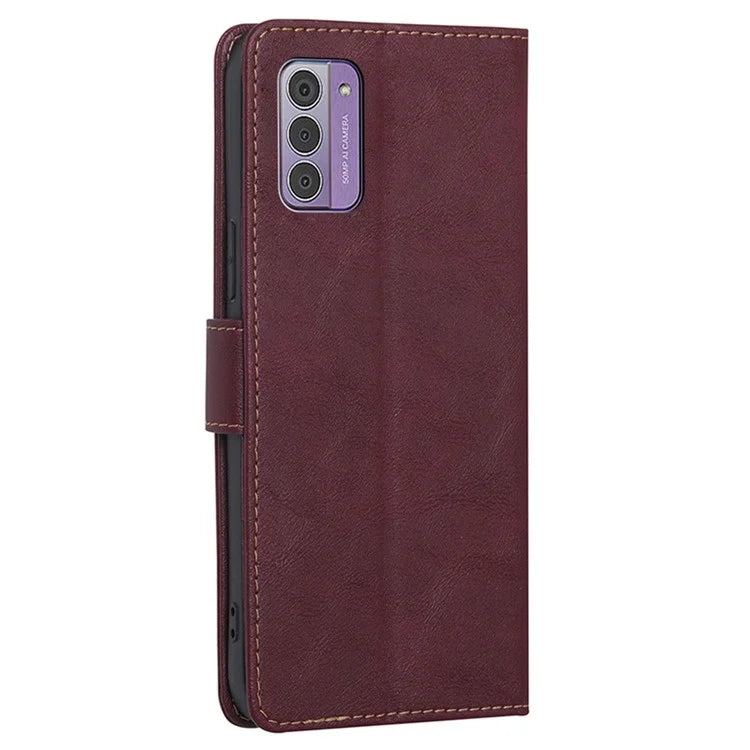 For Nokia G42 Case Cowhide Texture RFID Blocking Wallet Leather Cover