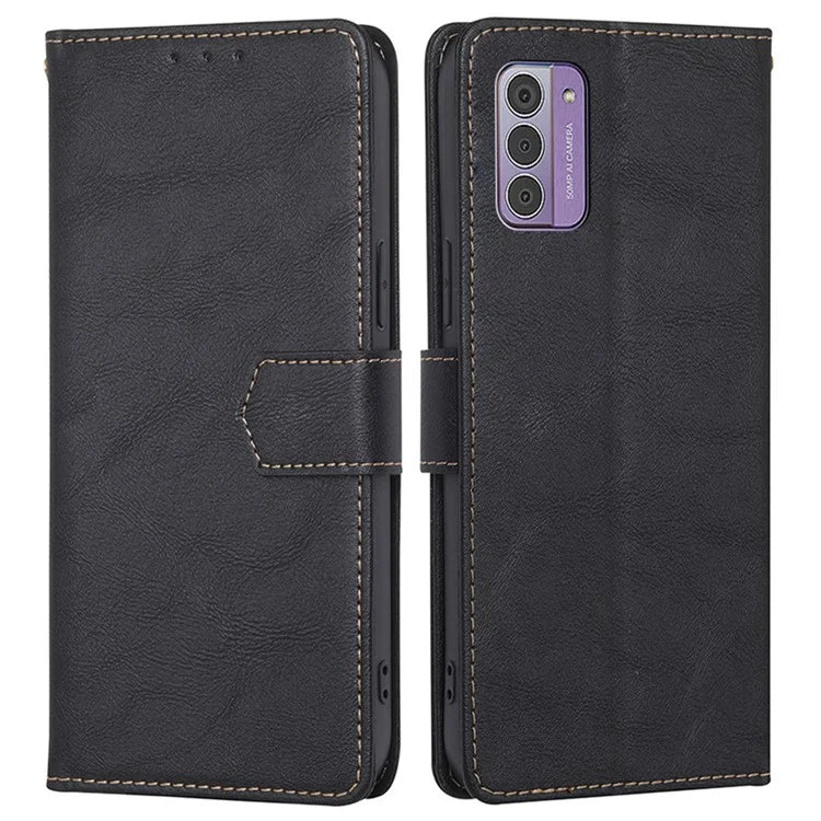 For Nokia G42 Case Cowhide Texture RFID Blocking Wallet Leather Cover