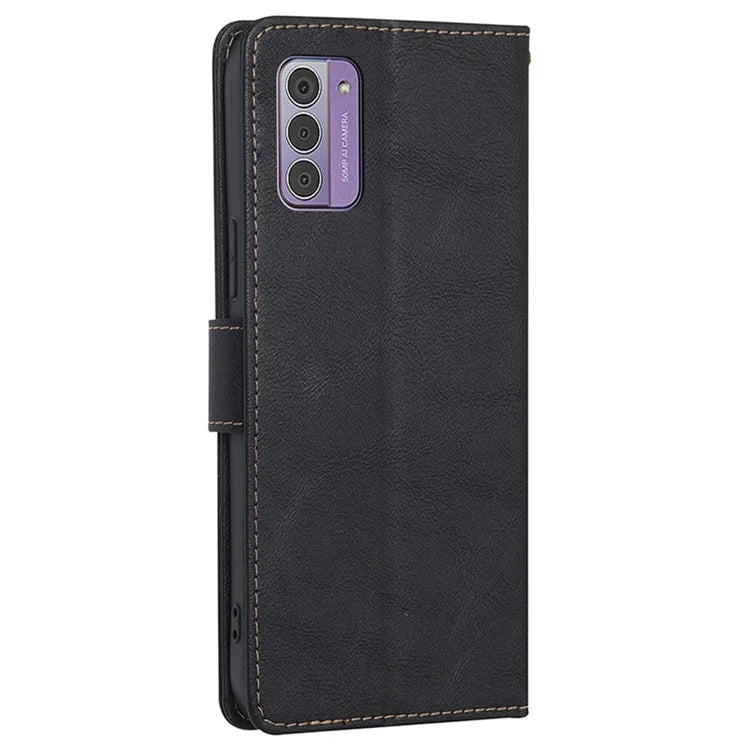 For Nokia G42 Case Cowhide Texture RFID Blocking Wallet Leather Cover