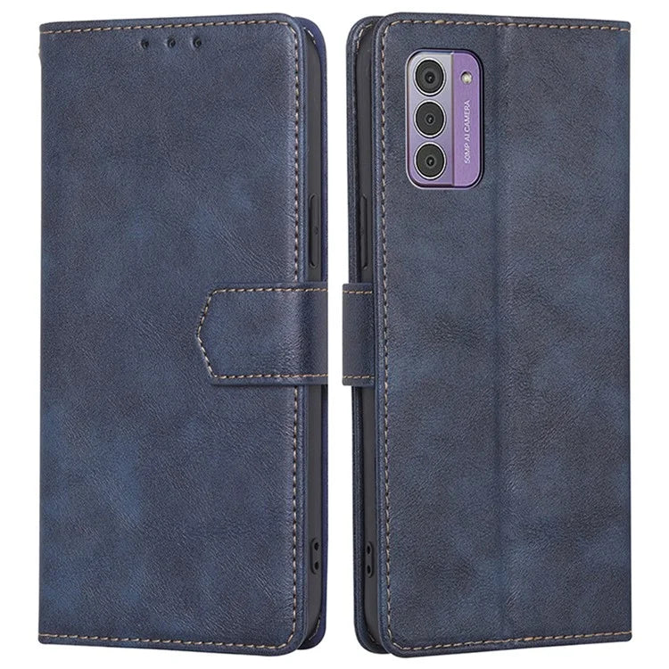 For Nokia G42 Case Cowhide Texture RFID Blocking Wallet Leather Cover