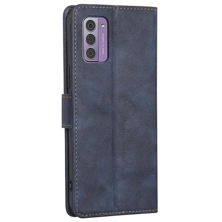 For Nokia G42 Case Cowhide Texture RFID Blocking Wallet Leather Cover