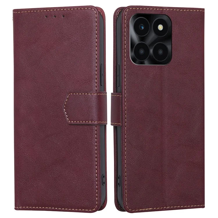 For Honor X6a 4G Case RFID Blocking PU Leather Stand Wallet Cover