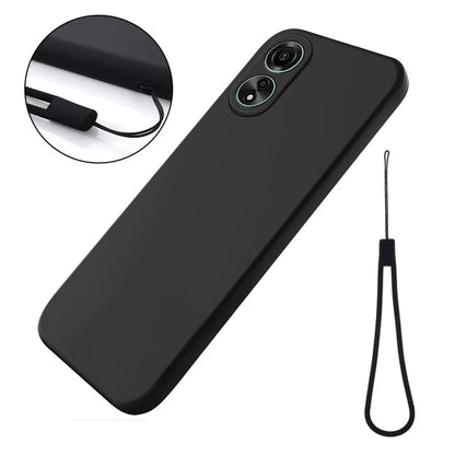 For Honor X5 Plus Case Liquid Silicone Soft Liner Protective Phone Cover with Strap