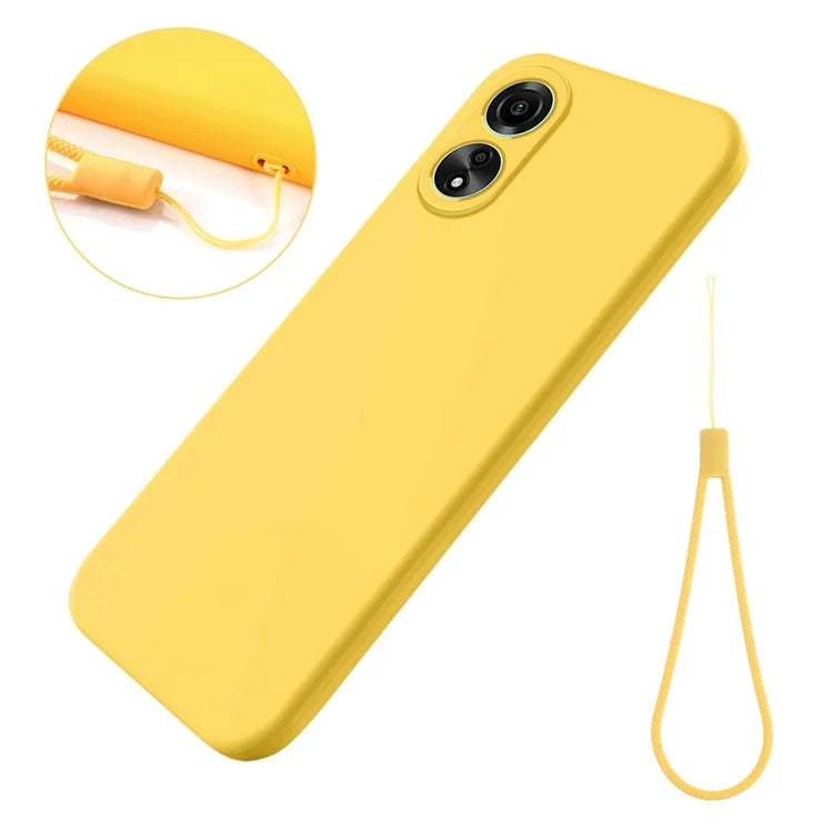 For Honor X5 Plus Case Liquid Silicone Soft Liner Protective Phone Cover with Strap