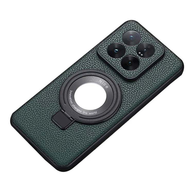 For Xiaomi 14 Pro Magnetic Case PU Leather+TPU Kickstand Phone Cover