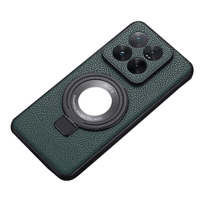 For Xiaomi 14 Pro Magnetic Case PU Leather+TPU Kickstand Phone Cover