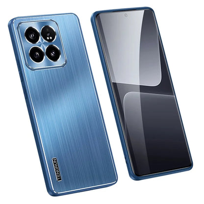 For Xiaomi 14 Pro Case TPU+Metal Brushed Phone Cover with CD Veins Lens Guard