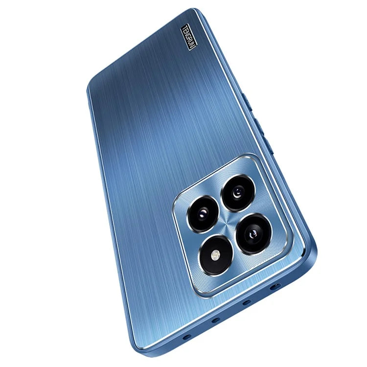 For Xiaomi 14 Pro Case TPU+Metal Brushed Phone Cover with CD Veins Lens Guard