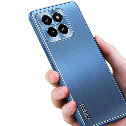 For Xiaomi 14 Pro Case TPU+Metal Brushed Phone Cover with CD Veins Lens Guard