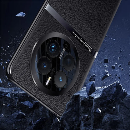 For Huawei Mate 50 4G Case PU Leather Coated Hard PC Fall Proof Phone Cover