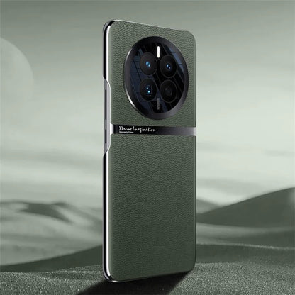 For Huawei Mate 50 4G Case PU Leather Coated Hard PC Fall Proof Phone Cover
