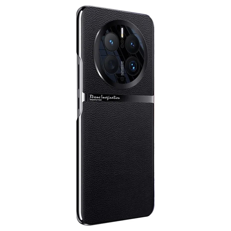 For Huawei Mate 50 Pro 4G Case Back Shell PU Leather Coated Hard PC Phone Cover