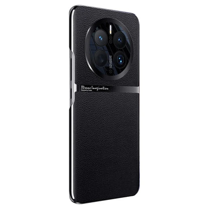 For Huawei Mate 50 Pro 4G Case Back Shell PU Leather Coated Hard PC Phone Cover