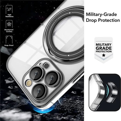 For iPhone 15 Pro Max Case Compatible with MagSafe  PC+TPU Ring Kickstand Phone Shell