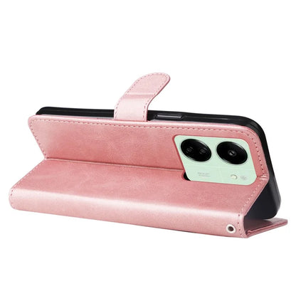For Xiaomi Redmi 13C 4G / Poco C65 4G Case Calf Texture Leather Flip Cover Zipper Pocket Wallet Phone Case