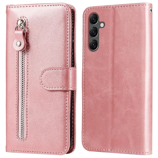 For Samsung Galaxy A25 5G (Global) (161.0 x 76.5 x 8.3mm) Folio Wallet Case Zipper Pocket PU Leather Phone Cover