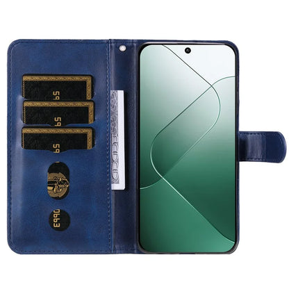 For Xiaomi 14 Wallet Phone Case Calf Texture Shockproof Leather Flip Cover with Zipper Pocket